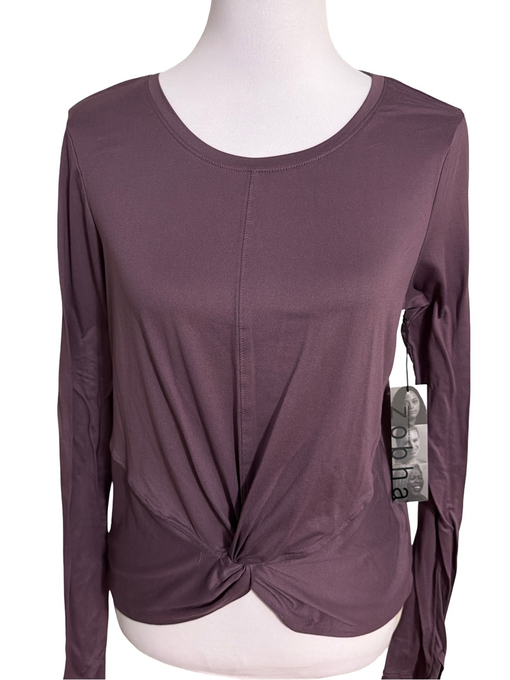 Zobha Twist-Knot Long Sleeve Top - Plum